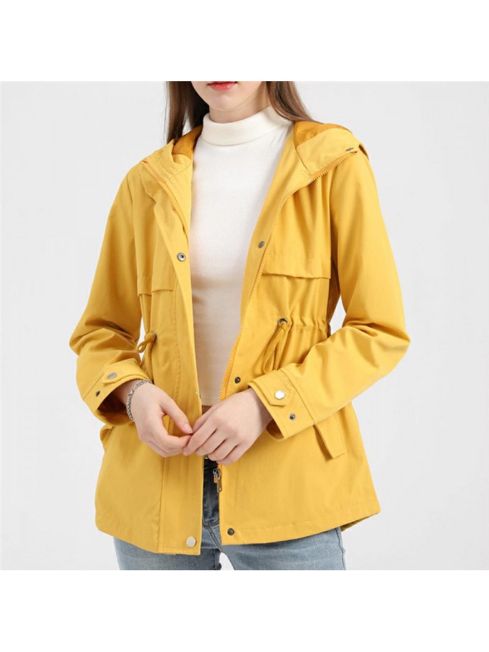 Autumn Clothes Women Casual Waterproof Thin Windbreaker Hiking Raincoat Outdoor Jackets Female Hooded Coat 