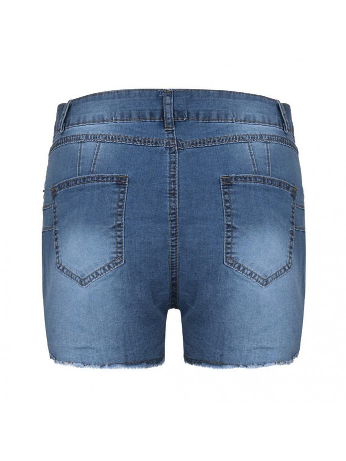 Sexy Denim Shorts Summer High Waisted Butt Lifting Skinny Stretch Jeans Ripped Distressed Hot Pants, ek 