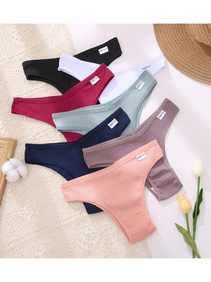 10 Pack Womens Cotton Underwear Sexy Stretch Bikini Panties Low Rise Hipster Ladies Soft V-Waist Cheeky S-XL 