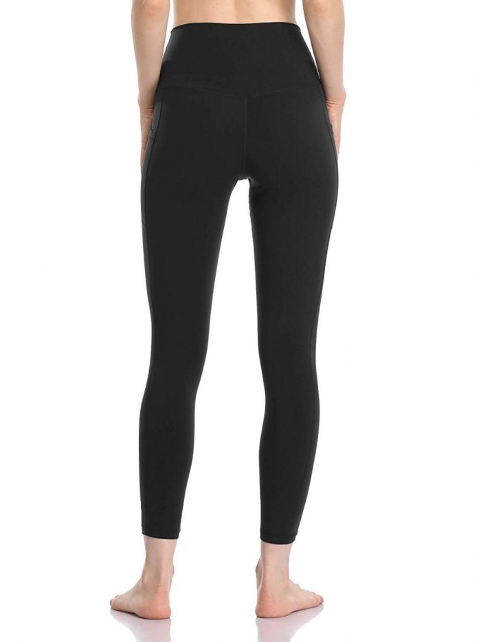 Women's High Waisted Yoga Pants 7/8 Length Leggings with Pockets 