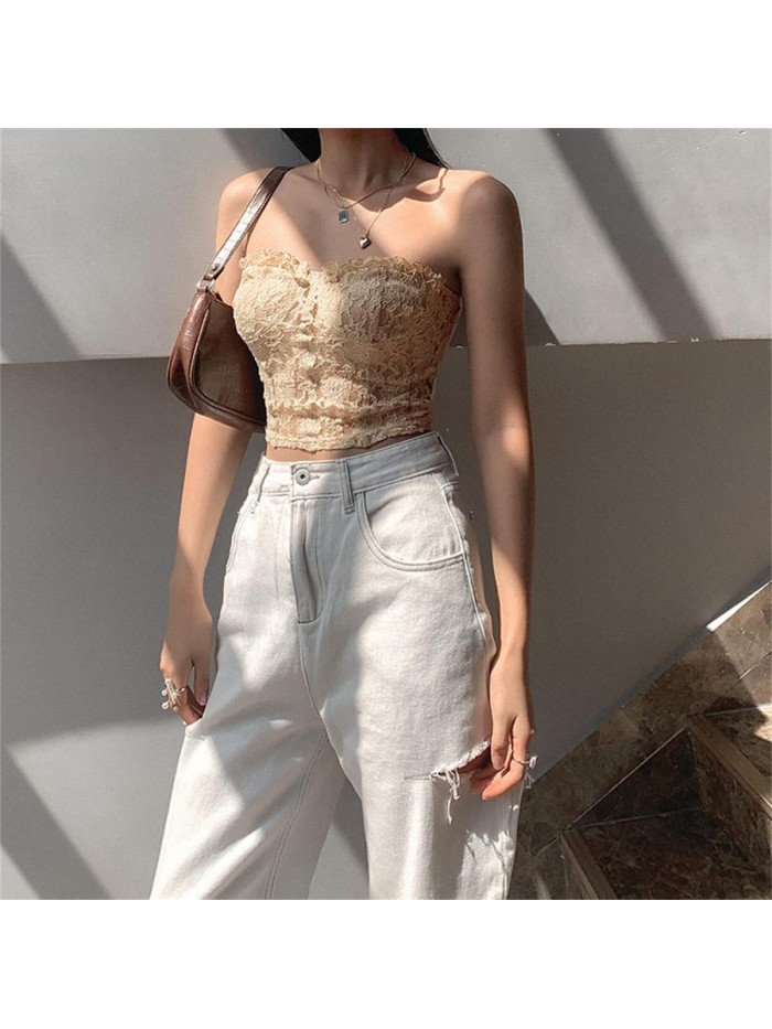 Sexy Satin Lace Up Crop Top Sleeveless Spaghetti Strap Vintage Streetwear Vest Push up Summer Camis 