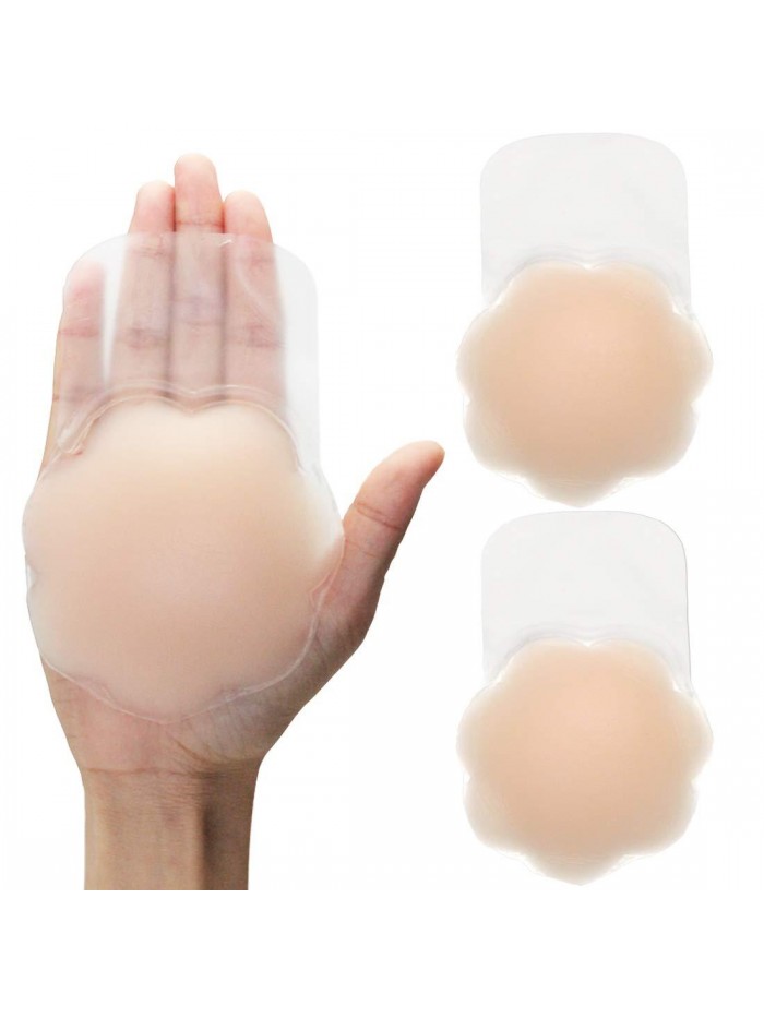 A-D Cup Nipple Covers Breast Lift Pasties Plus Size Silicone Reusable Large Sticky Nipple Pasties For Women 