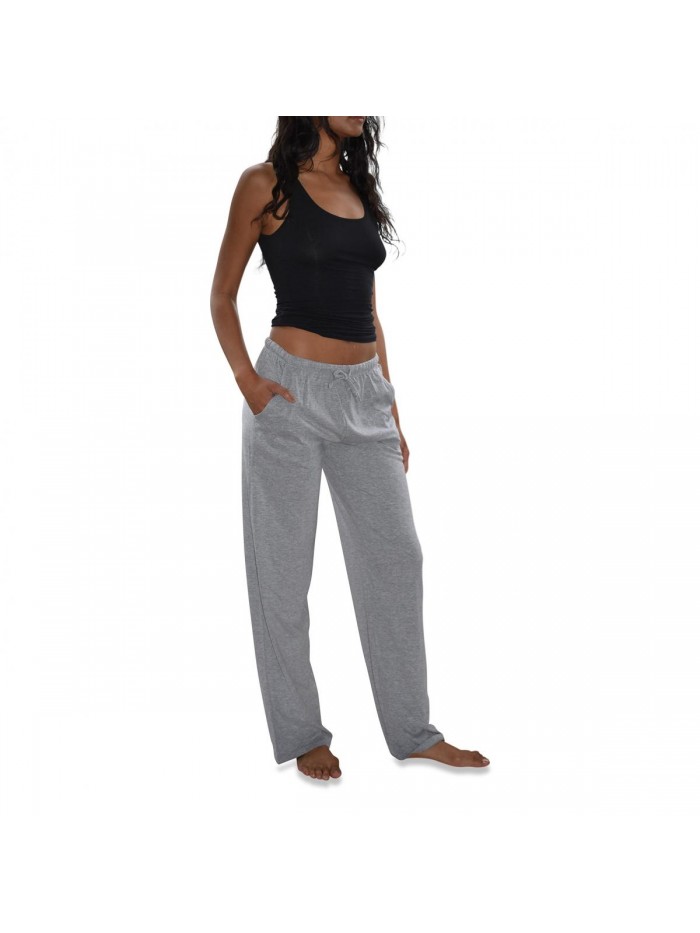 Basics Women's 3 Pack Soft Flex-Cotton Knit Pajama Pants/Lounge Pants/Sleep Pants 