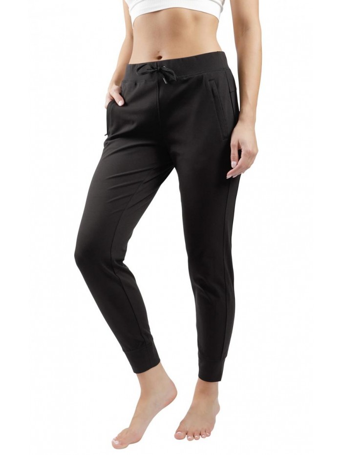 - Womens Soft and Lightweight Lux Jogger Lounge Pants with Side Pockets 