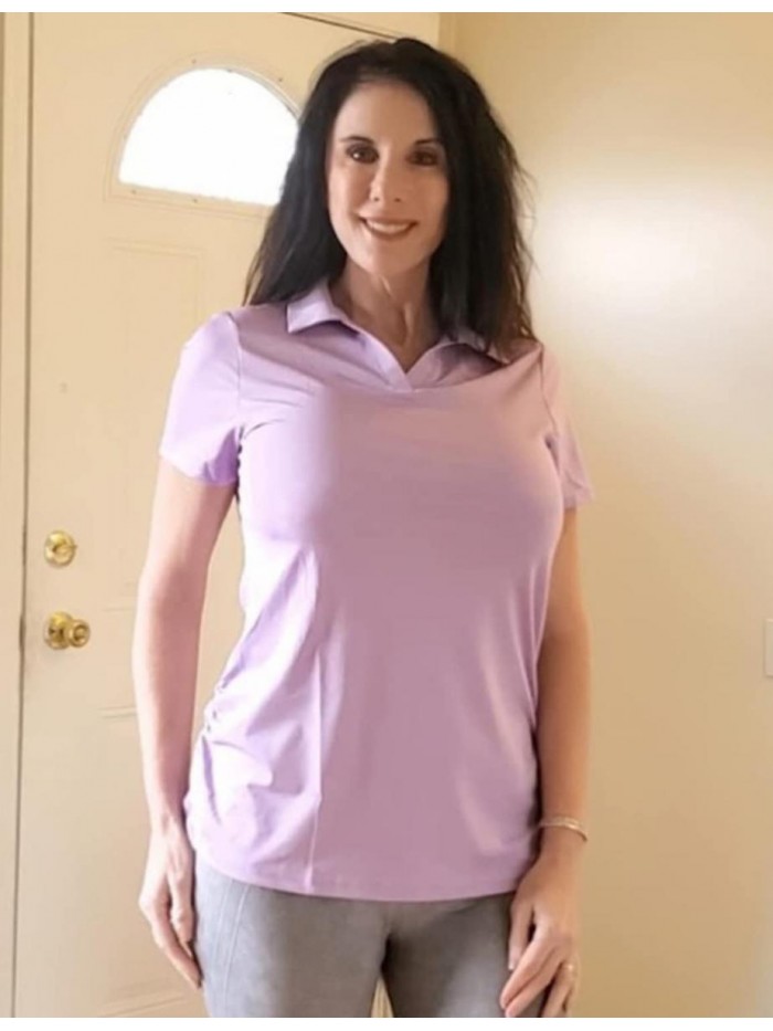 Golf Shirt Polo V-Neck Sports Tops for Women UPF 50+ Moisture Wicking Quick Dry Sun Protection 