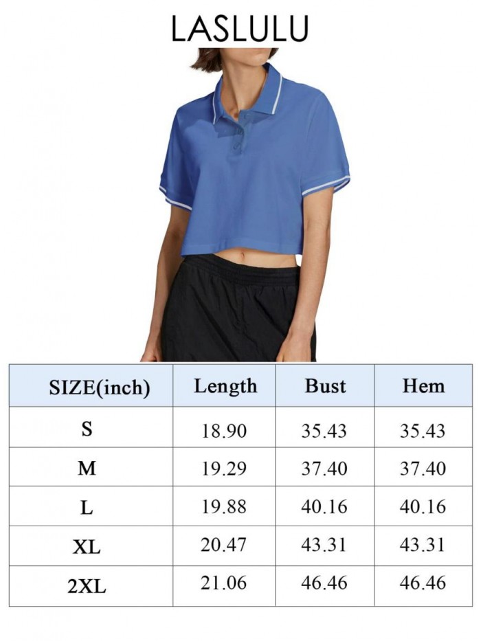 Womens Golf Polo Shirts Crop Tops Short Sleeve Sport Shirt Quick Dry Cropped Workout Tennis Tops 