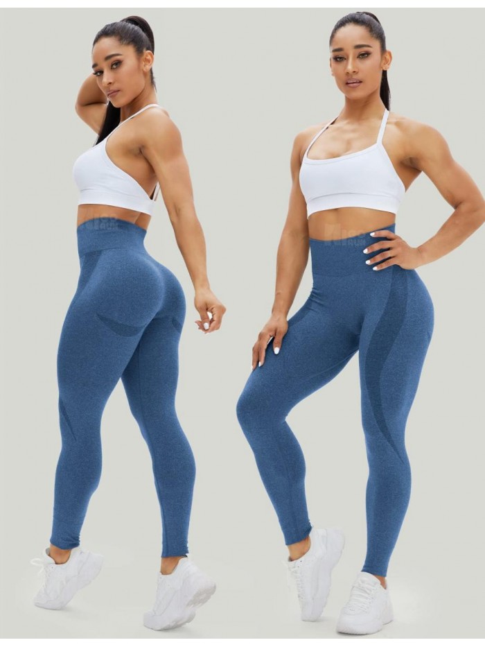 Women Seamless Leggings Smile Contour High Waist Workout Gym Yoga Pants 