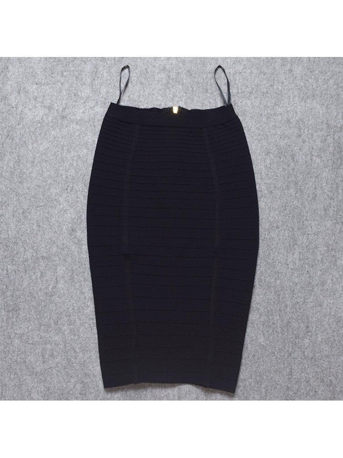 Women's High Waist Elastic Rayon Bandage Pencil Skirt 