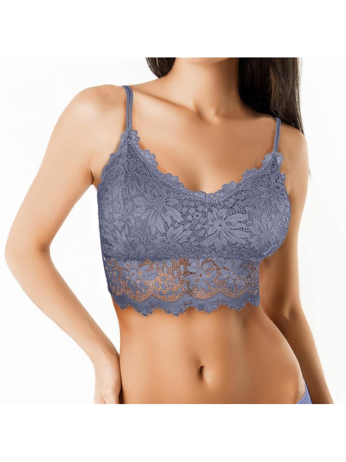 5 Pcs Lace Bralettes for Women Bralette Padded Lace Bandeau Bra 