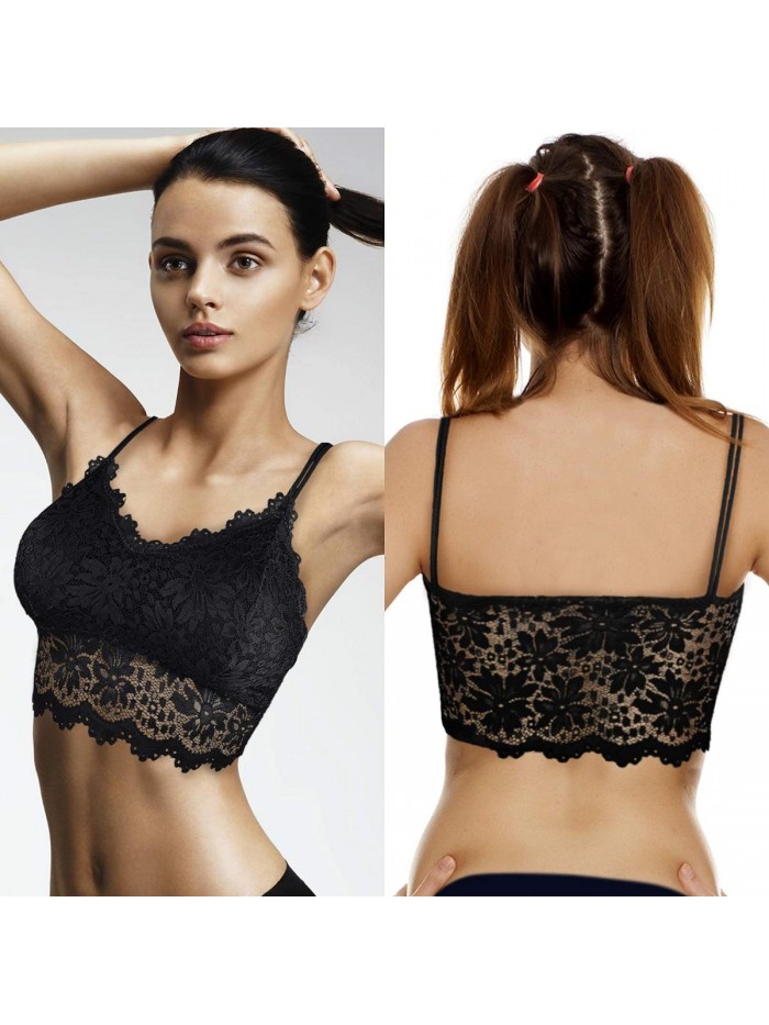 5 Pcs Lace Bralettes for Women Bralette Padded Lace Bandeau Bra 