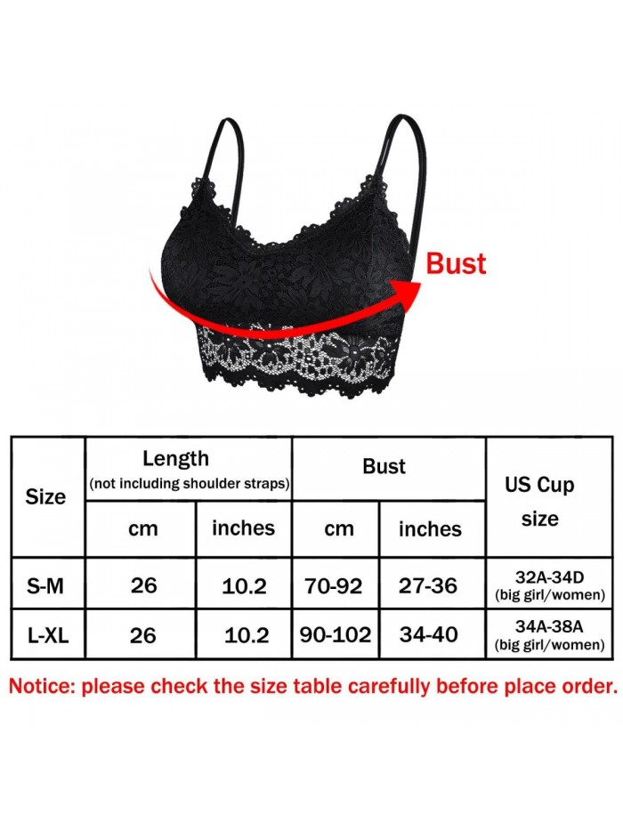 5 Pcs Lace Bralettes for Women Bralette Padded Lace Bandeau Bra 