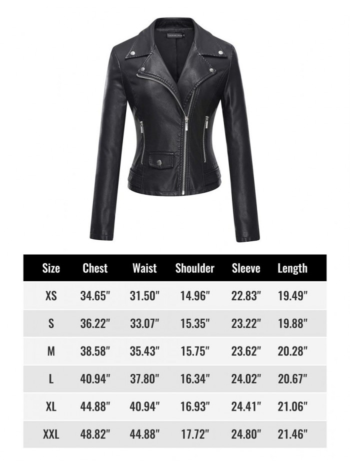 Women's Faux Leather Moto Biker Short Coat Jacket 