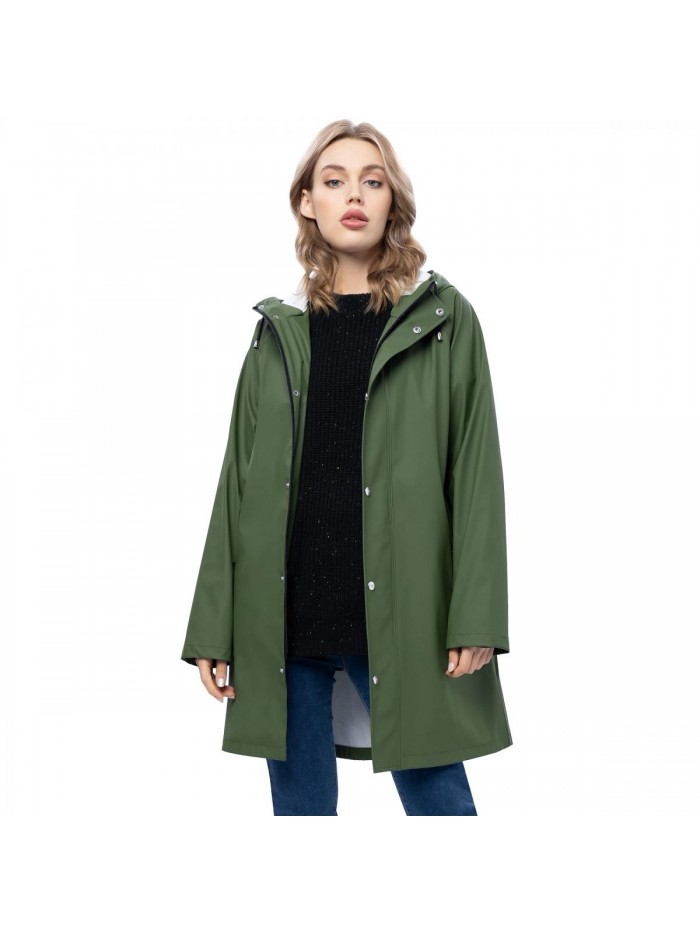 Raincoat for Women Waterproof Jacket Outdoor Ladies Lightweight Trench Coat 