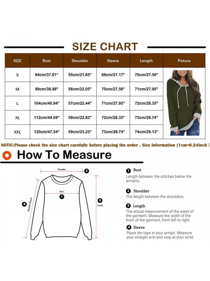 Sweaters for Women Women Oversized Pullover Hoodies Color Block Drawstring Casual Long Sweatshirt 