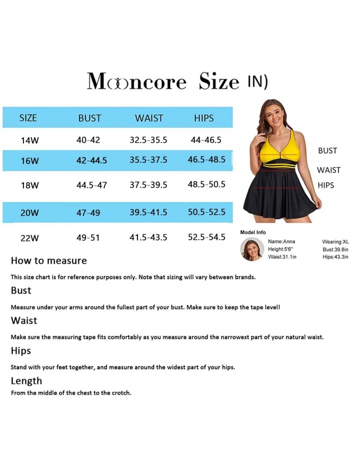 Plus Size Swimdress for Women Two Piece Tankini Tummy Control Swimsuit Bathing Suit 