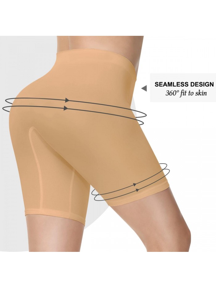 Shorts Womens Seamless Boyshorts Panties for Under Dress,Soft High Waist Yoga Bike Shorts 