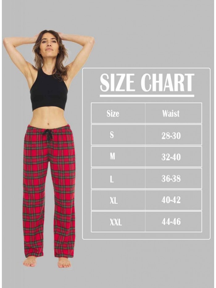 Pants for Women-Flannel Plaid Pants for Women-Plus 3 Pack 