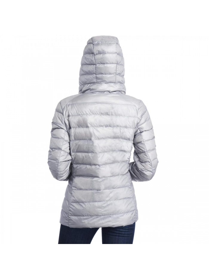 Swiss Eva Womens Down Alternative Puffer Jacket Hooded Light Packable Coat 