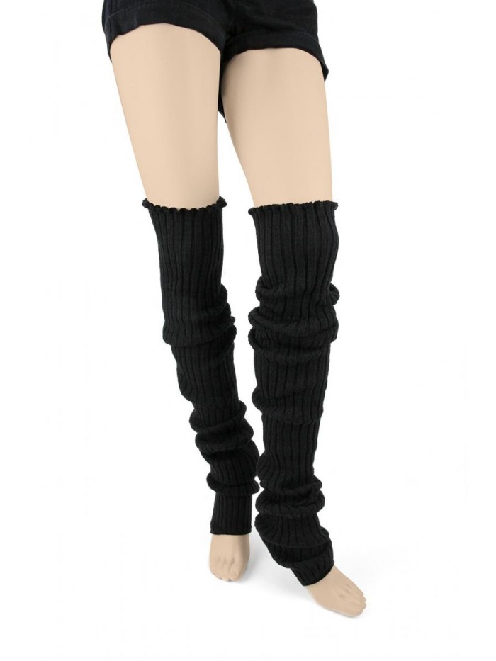 Traffic Women's Cable-Knit Leg Warmers, Warm & Long Footless Thigh-Highs 