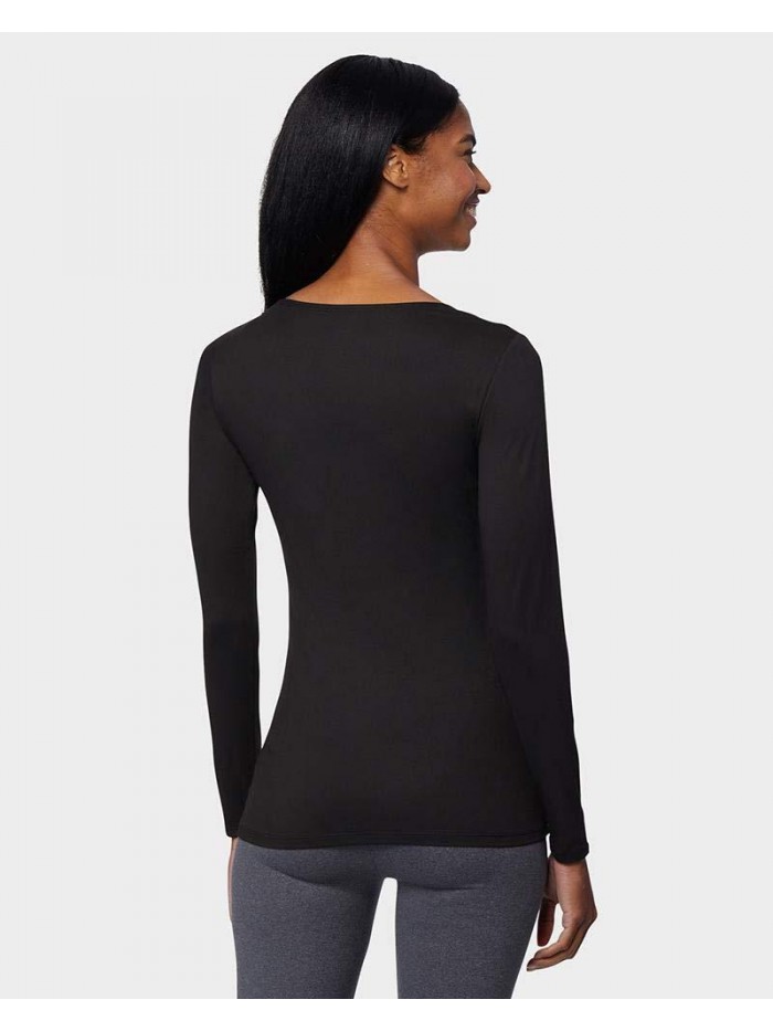 32 DEGREES Heat Womens Ultra Soft Thermal Lightweight Baselayer Scoop Neck Long Sleeve Top