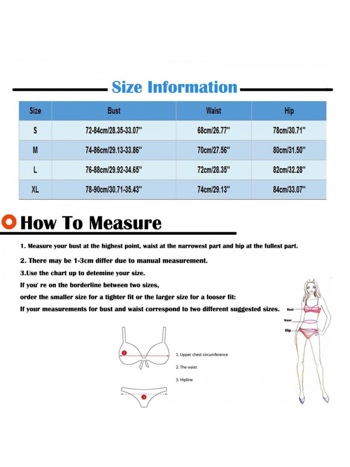 MOBCTG Women Bandeau Bandage Bikini Set Swimwear Beachwear Swimsuit Ladies Sling Metal Ring Deep V Bikini Swimwear