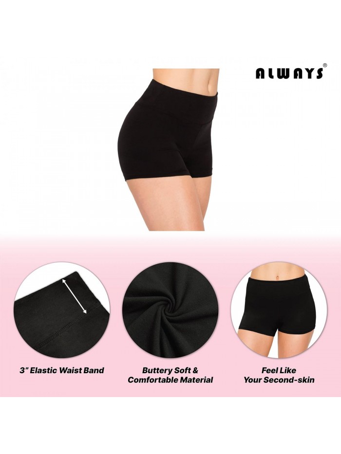 ALWAYS Women Workout Yoga Shorts - Premium Buttery Soft Solid Stretch Cheerleader Running Dance Volleyball Short Pants