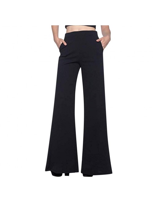 Palazzo Pants Solid Color High Waist Wide Leg Pant...