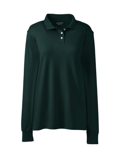 School Uniform Women's Long Sleeve Interlock Polo ...