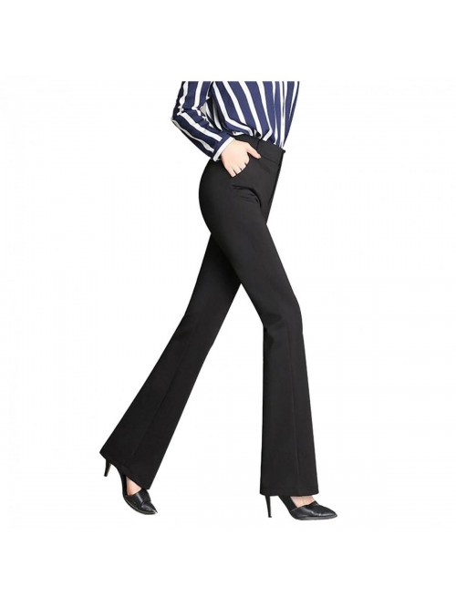 Dress Pants for Women High Waist Buttons Straight-...