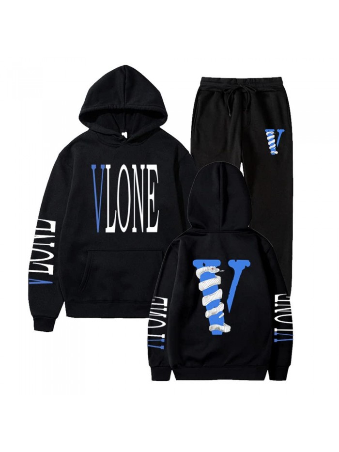 Letter Vlone Hoodie Fashion Trend Sweater Hip Hop Pullover Set Suitable For Young People 