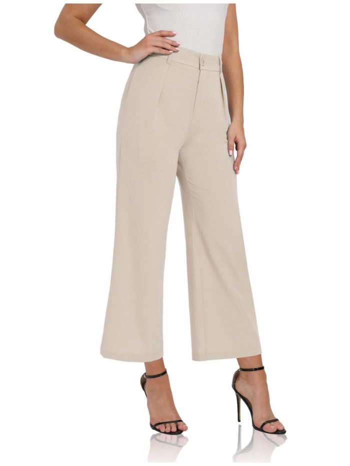 Women High Waist Casual Wide Leg Long Palazzo Pants Trousers Comfy Work Pants 