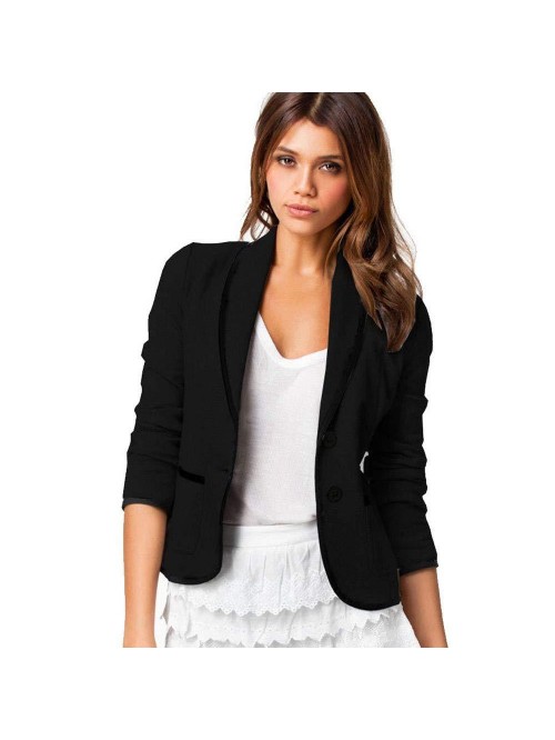 Business Coat Cropped Blazer Suit Long Sleeve Tops...