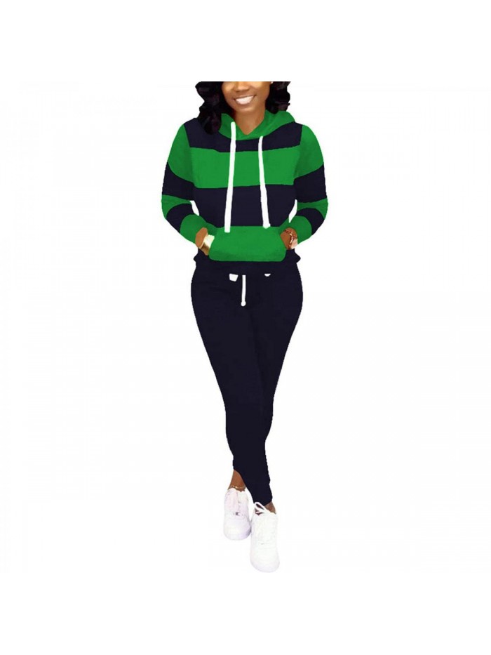 Two Piece Outfits for Women - Hoodie 2 Piece Jogging Suits with Pockets 