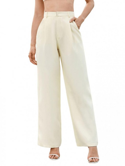 Women's Elegant High Waist Solid Long Pants Office...