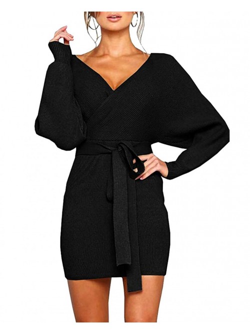 Women's Sexy Cocktail Batwing Long Sleeve Backless...