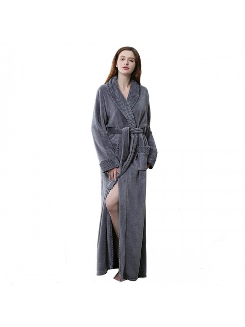 Bath Robe for Womens Plush Soft Fleece Bathrobes N...