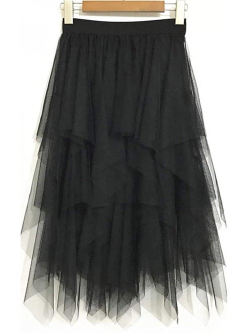 Women's Tulle Skirt Formal High Low Asymmetrical M...