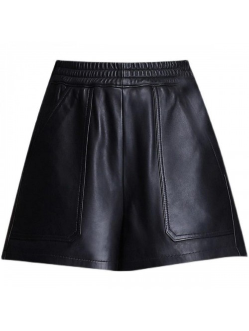 Women Autumn Winter Fashion PU Shorts Female Slim ...