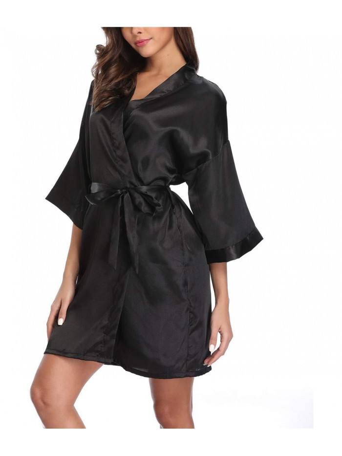 Satin Kimono Robes Bridesmaid Wedding Robes Silky Bathrobes Summer Loungewear 