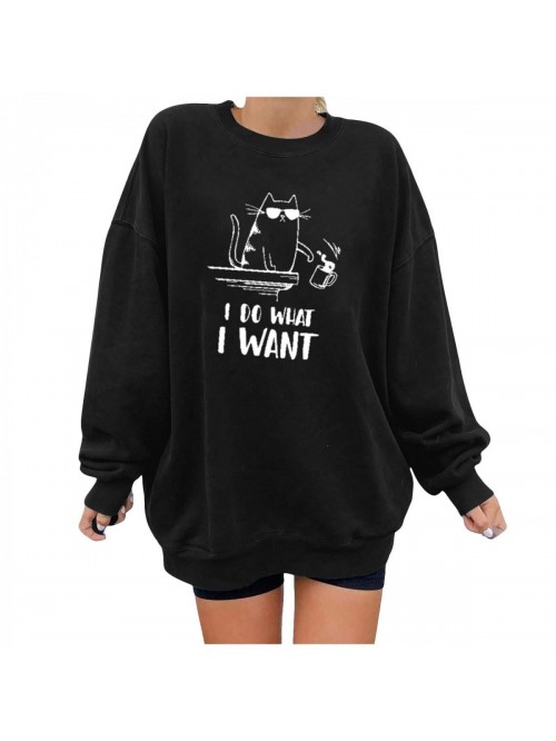 Women's Casual Crewneck Sweatshirts Long Sleeve Ca...