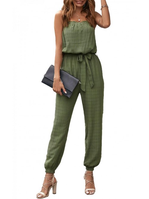 Women's Summer Casual Jumpsuits Off Shoulder Elast...