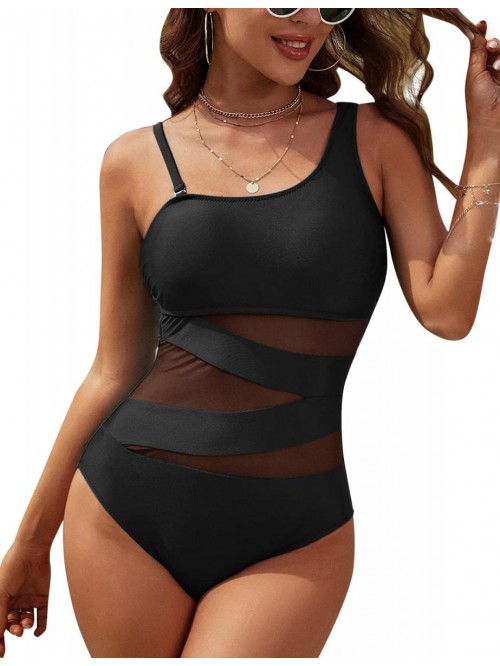 Women's Sexy One Piece Swimsuit One Shoulder Tummy...