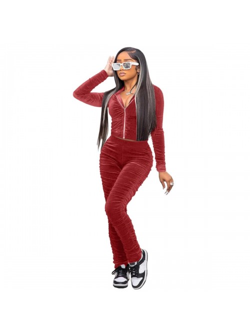 Velvet Track Suits For Women Set Sexy Velour Sweat...