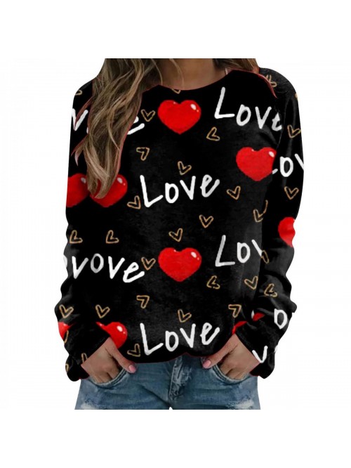 Day Sweatshirts for Women Heart Letter Print Sweat...