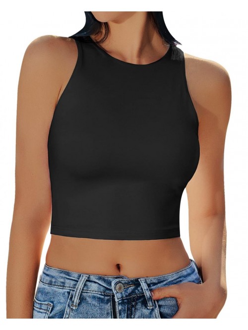 Workout Crop Tops for Women Cropped Racerback Halt...