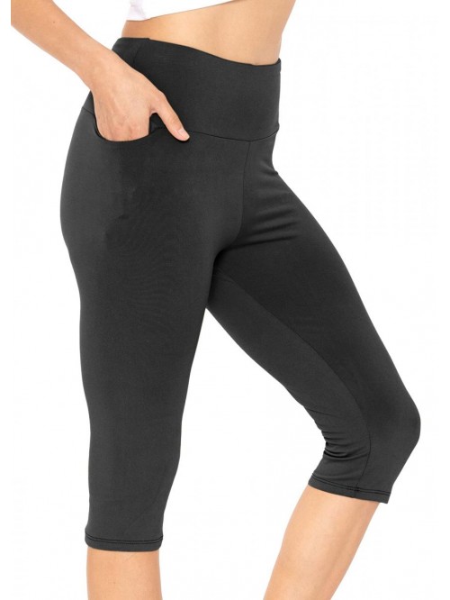 Oh So Soft High Waist Knee Length Leggings with Po...