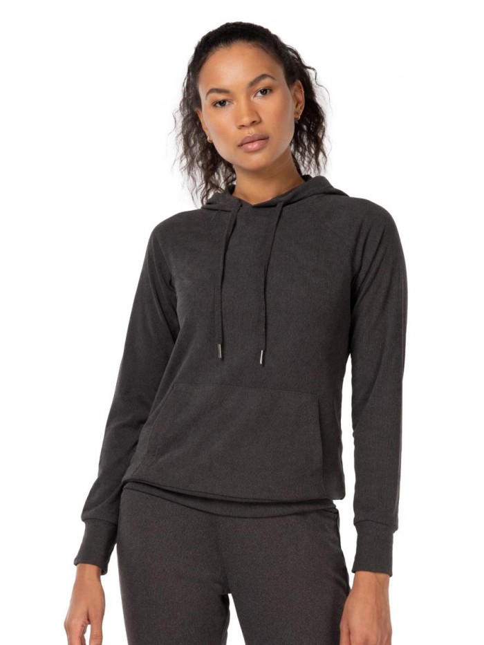 Womens Apres Ski Ribbed Fleece Hoodie 