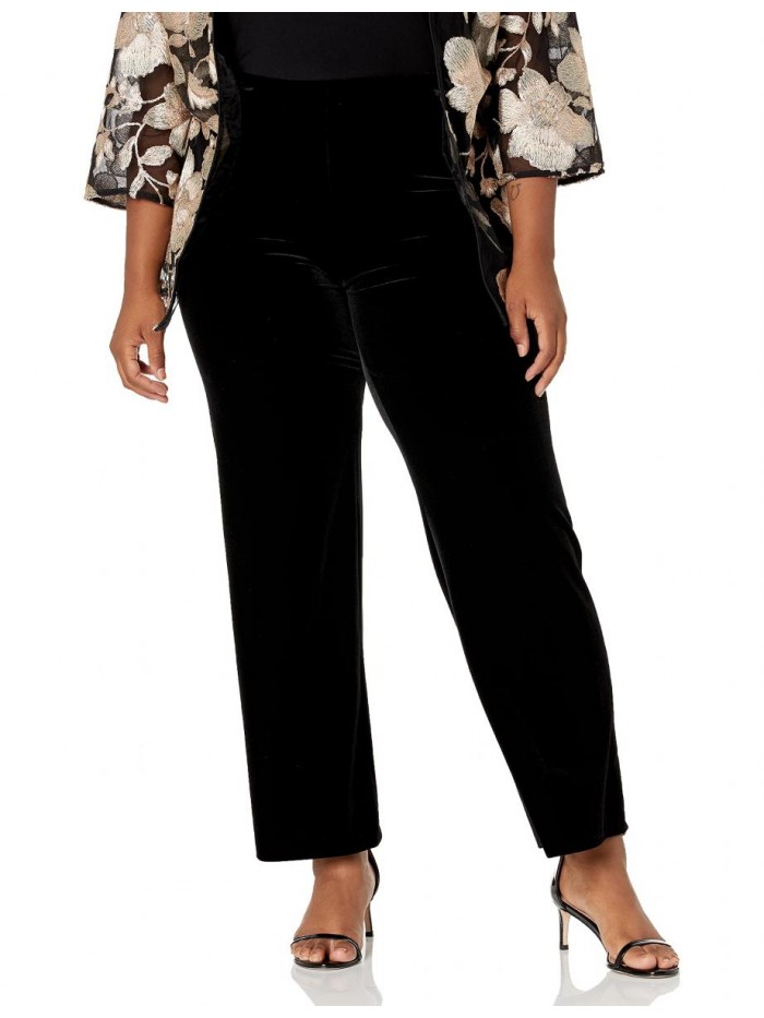 Evenings Women's Cropped Wide Leg Dress Pant (Petite Regular Plus Sizes) 