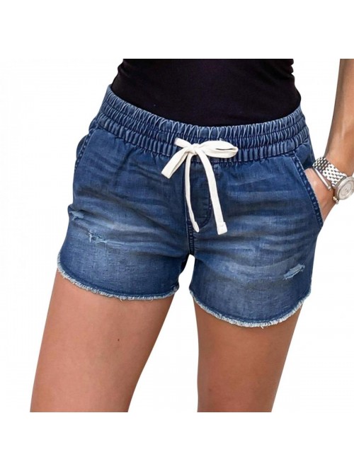 Women's Casual Elastic Waist Comfy Cotton Beach Sh...