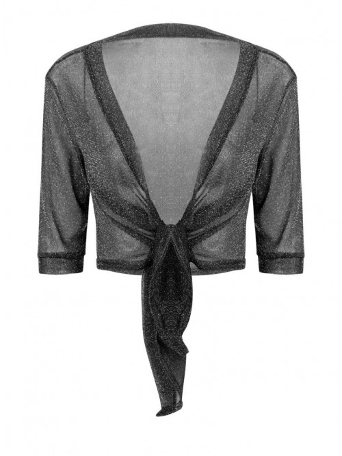 Women's Open Front Self-Tie Knot Cardigan Bolero S...